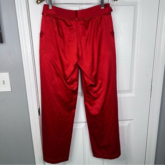 Sz 4 Armani Exchange Red Silk Blend Wide Leg Pants - Picture 4 of 17